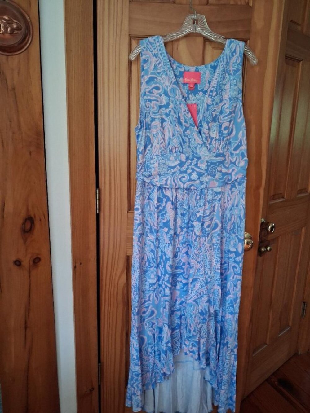 Lilly Pulitzer Moana Maxi Dress in Boca Blue "Sea What I Sea" XL NWT